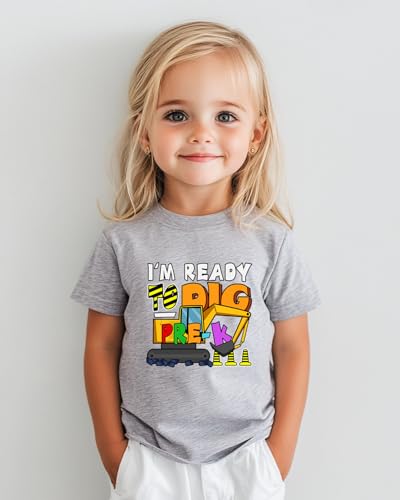 Image of First Day of Preschool Shirt Pre K Shirts for Girls Boys Toddler Kids 1st Day of Kindergarten Gift Cotton Tee 2T-7Y