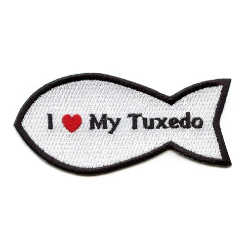 I Heart My Tuxedo Patch Cat Lover Embroidered Iron On