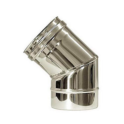 Curva 45 canna fumaria DN 150 tubo acciaio inox