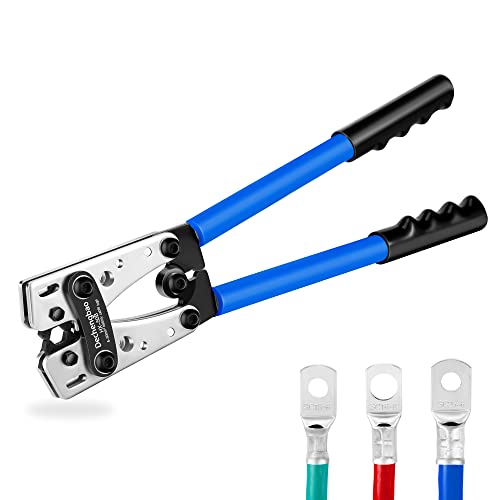 HX-50B Batteriekabelschuh Crimpzangen Handelektrikerzange zum Crimpen von Drahtkabeln von 6-50mm (AWG 8-1/0) mit verstärkter und verdickter Metallplatte (HX50B Single Crimper)