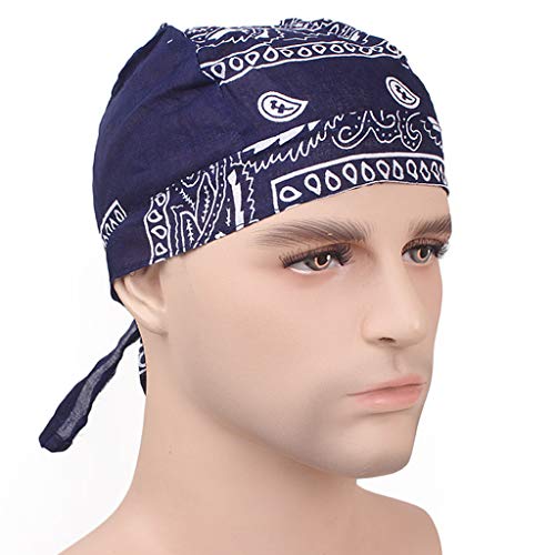oshhni Touca de turbante para quimioterapia muçulmana capa para lenço de cabeça touca touca – Azul m