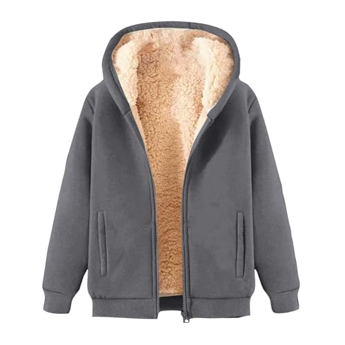 Sherpa Lined Jackets for Women Full-Zip Fleece Hooded Sweatshirt Thermal Winter Warm Outerwear Coats - Main Image