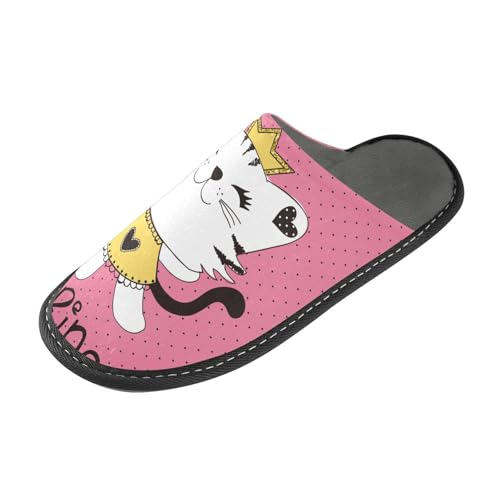 Lindas pantuflas de princesa de gato para mujer, pantuflas de casa de espuma viscoelástica para casa, zapatos de dormitorio, multicolor, 43.5/44 EU