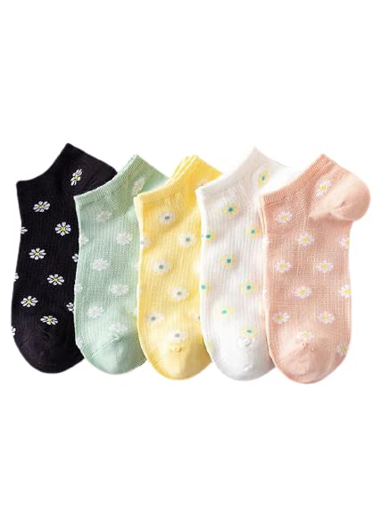 PRINTED ANKLE SOCKS FOR WOMANS & GIRLS (Pack of 5, Multicolor)-image-15