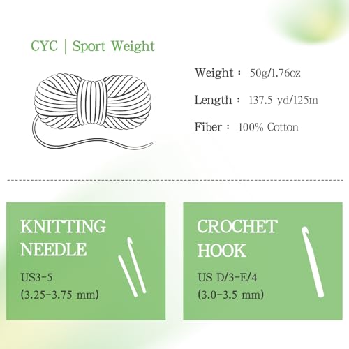 Image of Katech 1OO% Cotton Yarn for Crocheting & Knitting-Baby Cotton Yarn (G)