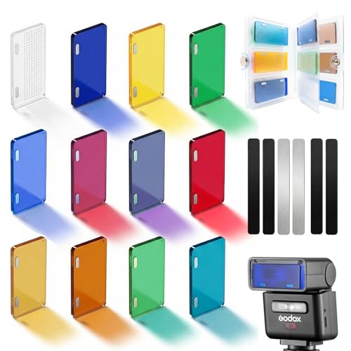 Godox MA02 - Kit di accessori magnetici, compatibile con flash Godox IT32 IT30Pro IM30, set di filtri colorati magnetici per flash con custodia trasparente