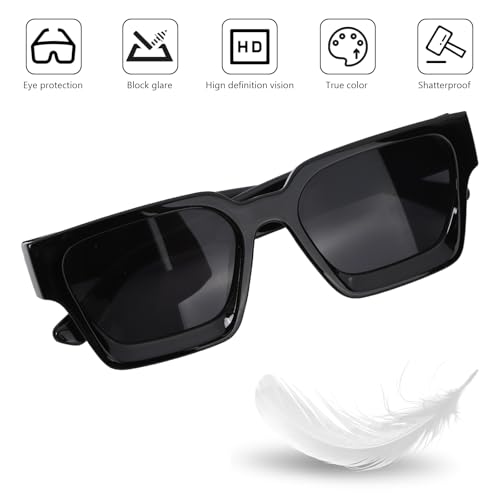 Black Sunglasses for Women Men UV400 Protection Fashion Retro Shades2