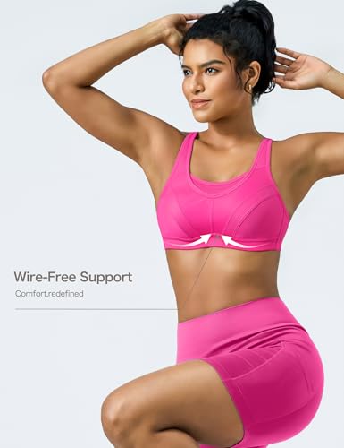 Image of Wingslove High Impact Sports Bras for Women Plus Size Non Padded Wirefree Workout Bra Bounce Control
