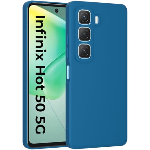 Image of A rtistque Back Cover Case for Infinix Hot 50 5G with Camera Protection | Shockproof TPU|Stylish Protective Design | Slim Fit | Ultra Matte | Infinix Hot 50 5g Back Cover - Blue