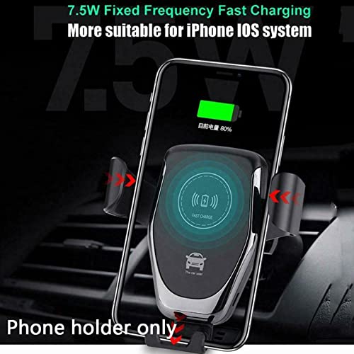 Wigjab 2022 Smart Car Wireless Charger Phone Holder - Wireless Auto-Sensing Car Charger, Qi 10W Fast Charging Air Vent & Dashboard Car Phone Holder, All Mobile Phones - Black, 110 X 93 X 55Mm #TOP1