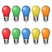 10er Pack Farbige LED Leuchtmitte 3W E27 A50 Gemischt Rot Gelb Grün Blau Orange,Bunte Glühbirnen für Hochzeit Halloween Weihnachten Party Bar