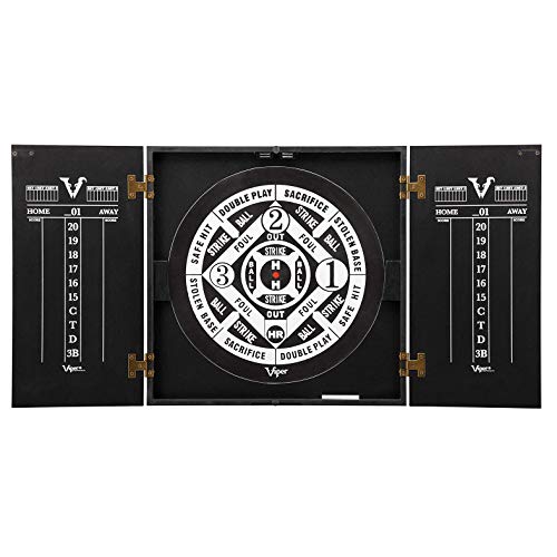 image for Viper Hideaway Dartboard Cabinet Set with Steel-Tip Dart Board, Revers