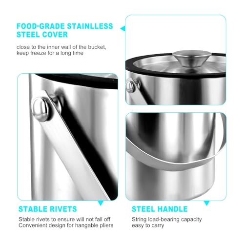 Cubitera de doble pared con aislamiento de acero inoxidable premium de 3 l 5