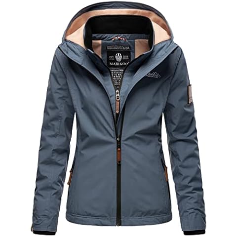 MARIKOO Designer Damen Übergangs Jacke leicht gefüttert Kapuze kurz B659 Cover