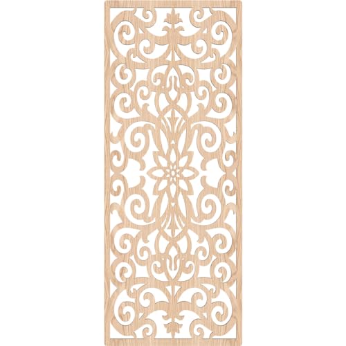 Image of Buel Decorative Pierced Fretwork Wood Wall Panels, 15 3 /8 inchW x 39 3 /8 inchH x 3 /8 inchT, Red Oak