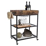 mueble bar vintage cristal SMOOTH ROLLING: los cuatro inferiores caster s se pueden girar 360 grados, lo que hace que sea más f cil para usted para mover el carro de ninguna parte. Dos de las ruedas con palanca de bloqueo mantienen el carrito.