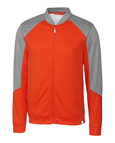 Image of CBUK Men's Pop Fly Colorblock Heathered Fleece Full Zip Bomber Jacket