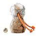 Romneys Dummyball mit Kaninchenfell | Mit echtem Kaninchen-Fell überzogen | Robustes Material mit langem Wurfseil | Apportiertraining von Wild-Dummies