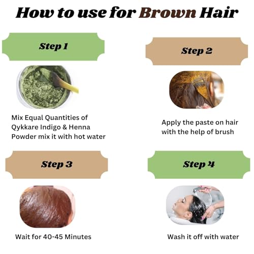 Qykkare Indigo and Herbal Henna Powder for Black Hair (Pack of 2) 100gm x 2 = 200 gm