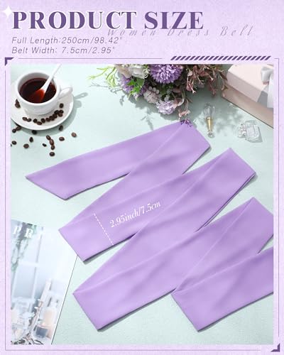 Image of Glitopper Women Chiffon Sash Belt Dress Sash Waist Bridal Wedding Belt 50s Accessories 3'' Wide