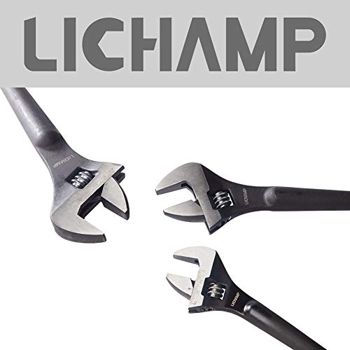 LICHAMP 3-Pack Adjustable Construction Spud Wrench Set 10 12 16 Inches