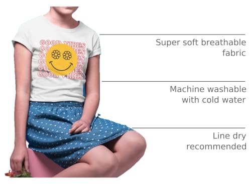 Image of MISS POPULAR Girls 4-Pack Super Soft Short Sleeve T-Shirts Rainbow Butterfly Glitter Print Cute Design| Sizes 7-16