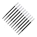 Elzo Recambio para Bolígrafos y Plumas, Punta Fina (0.5 mm), Set de 10 Unidades, Negro