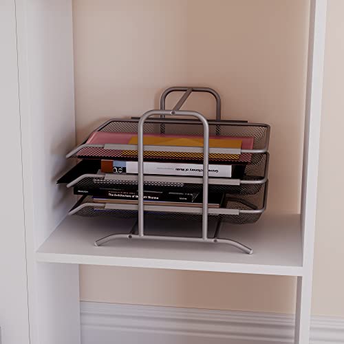 Vida Designs Hetton Hoekcomputerbureau met planken, thuiskantoor, pc/laptoptafel, gamingwerkstation, meubels, wit - Afbeelding 6