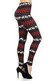 Leggings Depot Women's High Waist Novelty Christmas Holiday Print Leggings-Full Length-N004, Christmas Rush, One Size