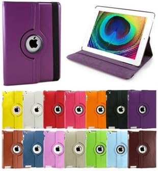 GMYLE(TM) Purple 360 Rotating Swivel Magnetic Smart Leather Stand Cover Case Ipad 2