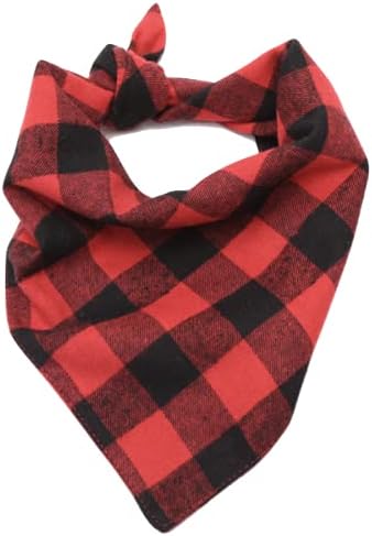 Miniatura 2 de Native Pup Paquete de 3 pañuelos a cuadros para perro (S, rojo)