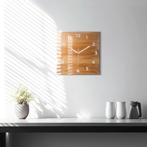 Horloge de qualité supérieure Wallfluent 30cm en bois et aiguilles épurées