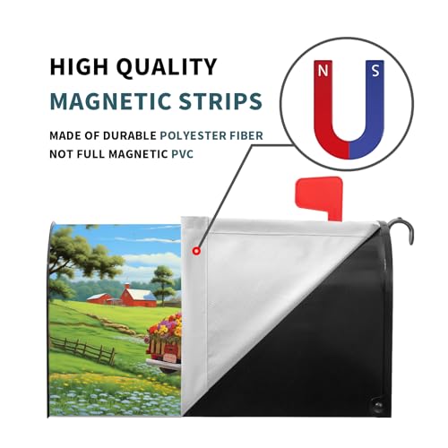 Image of Spring Summer Flowers Magnetic Mailbox Cover - Standard Size 21 X 25.5 Inch - Pick-up Truck Floral Wraps for Post Letter Box - Outdoor Garden Yard Home Outside Decoration
