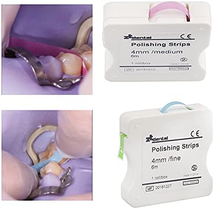 Miniatura 5 de Tiras de pulido dental, acabado abrasivo de 0.157 in x 19.7 ft para el cuidado de limpieza interproximal de los dientes, blanqueamiento, lijado