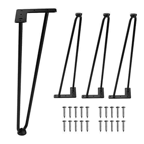 Ironalita Pieds épingle 16 po pour meubles, ensemble de 4, acier noir 3/8", bricolage