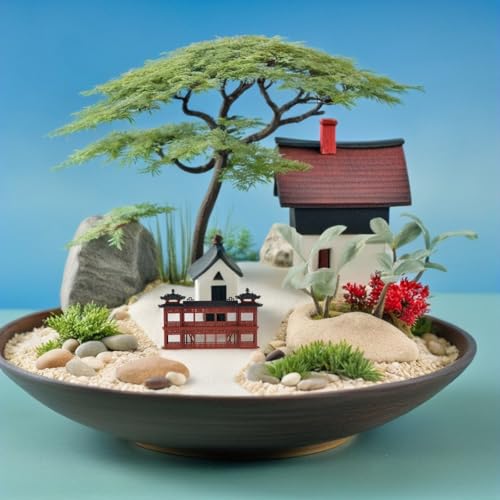 Pabellón chino miniatura LALAFINA de diseño antiguo único y plástico duradero para exteriores 6