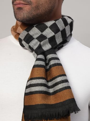 Image of Ravaiyaa - Attitude is everything Men's Reversible Stripe Pattern Winter Wool Scarf, Muffler 72 inchx12 inch Inch