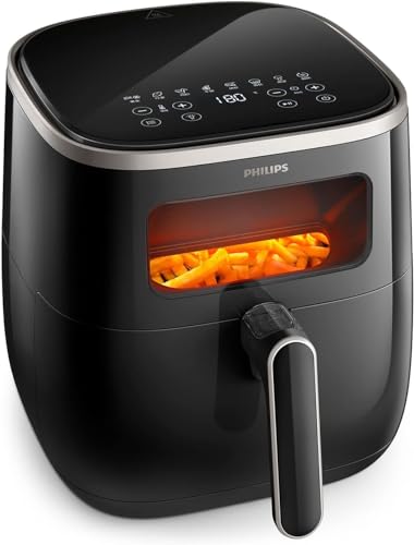 Philips Airfryer 3000 Series XL 5.6 L See-through window 14-in-1 Cooking Functions 90%* Less fat with RapidAir Technology HomeID app Easy to Clean (HD9257/88)