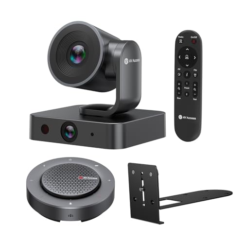 All-in-One Conference System: 4K AI PTZ Webcam with Dual Lens + Wireless USB/Bluetooth Speakerphone, AI Framing & Presenter Tracking, 15x Zoom, 360° Mic, Zoom/Teams/Webex Compatible for Meet