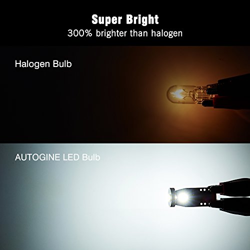 AUTOGINE 10pcs Super Bright Error Free 194 168 175 2825 W5W T10 912 LED Bulbs Xenon White 3030 Chipset for Car Interior Dome Map Door Courtesy Trunk License Plate Lights - Thumbnail 3