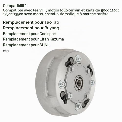 Aramox Embrayage Semi-Automatique 17 Dents pour ATV, Dirt Bike, Go Karts, Compatible avec