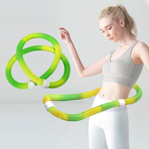 MAAOBR フラフープ ソフト ダイエット用 PVC ソフトスプリングタイプ 折りたたみ式 2kg 加重 静音設計 ウェイト付き フィットネスフープ 有酸素運動 脂肪燃焼 ウエスト引き締め 多機能 体操用品 トレーニング器具 室内 屋外兼用 大人 子供