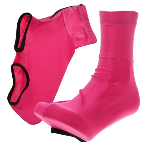 FOYTOKI Cycling Shoe Cover for Men Women Slip Overshoes Durable Protection Red for Outdoor Sports Heat Preservation Wind Resistance