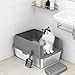 Baoblaze Cat Step Pedal Stool Step Non Slip Easy to Use Cats Footboard for Senior Cats Litters Boxes Kitten, Light Gray