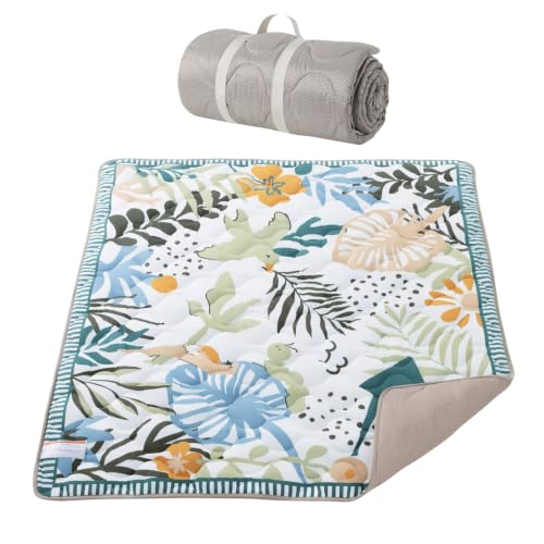 Momcozy Baby Play Mat for Floor 50x50 Thickened Playpen Mat Playmate for Baby Tummy Time Waterproof & Non-Slip Foldable Outdoor Mat with Carrying Handle Forest World