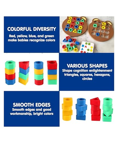Image of PLUSPOINT Shape Matching Puzzle Game for Kids | 30 Question Cards,32 Colorful Shapes,2 Bear Boards & Bell | Educational STEM Toy for 3+ Years |Montessori Learning Toy for Shape & Color Recognition