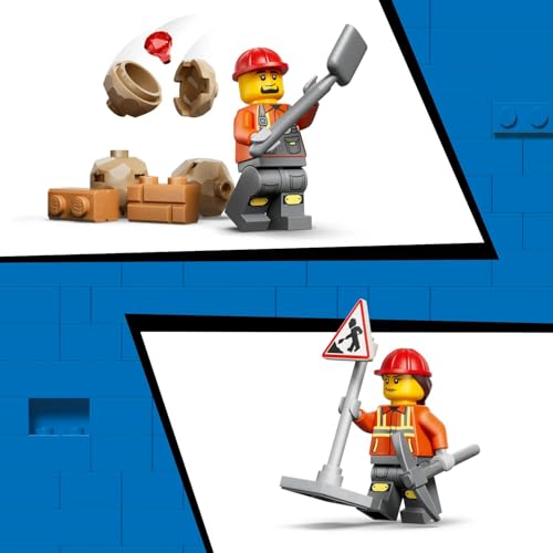 Image of LEGO City Yellow Backhoe Loader - Construction Site Toy with Realistic Functions - 60480