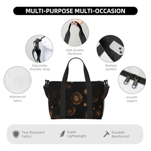 Gold Black Wallpapers Print Hand Travel Bag,Gym Bag,Weekend Travel Overnight Bag,Tote Bag Sports Bag For Women Men3