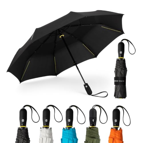 ShedRain Vex Black Compact Umbrella Folds to 11 43 Arc One-Hand Operation Windproof up to 75 mph