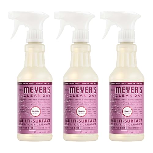 Image of MRS. MEYER'S CLEAN DAY Multi-Surface Everyday Cleaner, Peony Scent, 16 Fl Oz Bottle - 3 Pack